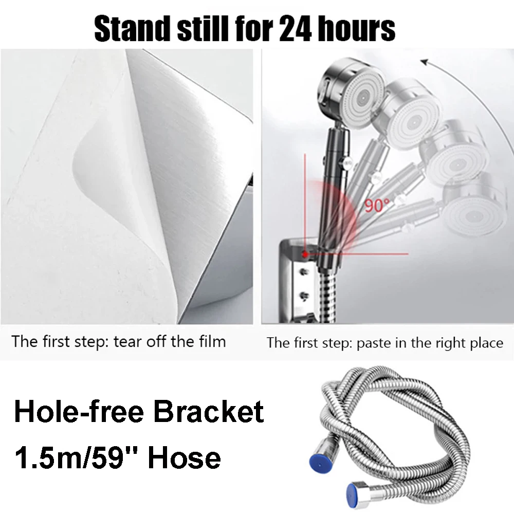 Shower Head Water Saving Piano 7 Mode Adjustable High Pressure Shower One-key Stop Water Massage Eco Shower Bathroom Accessories