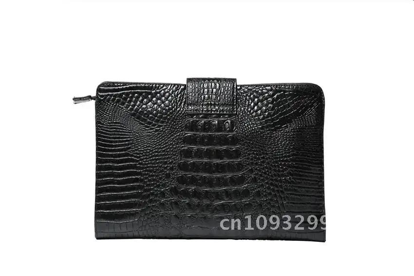 Luxury Designer Clutch for Men Fashion Clutch PU Leather Handbags Men's Business Zipper Bag Evelope Crocodile Bag Clutches Hasp
