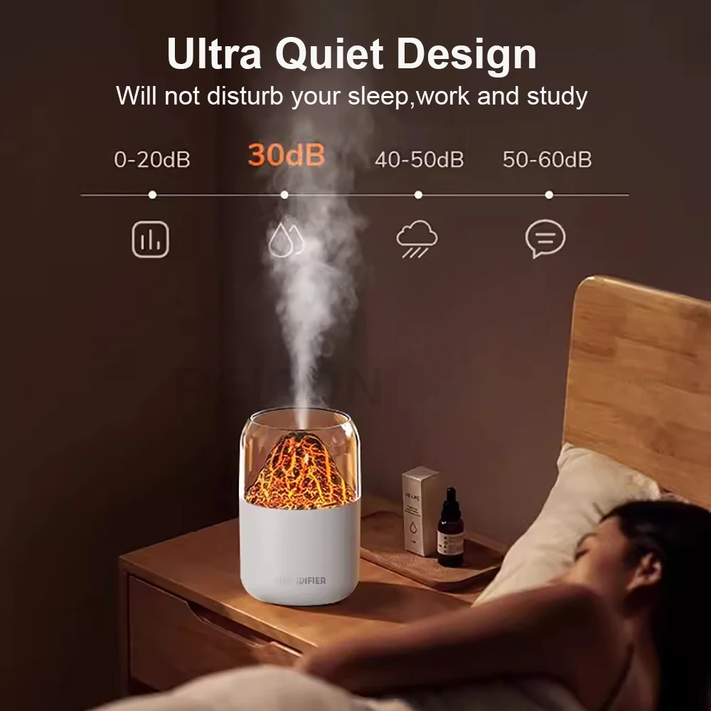 Mini humidificador de aire portátil, difusor de aceite esencial, silencioso, atomización de aire, purificador de coche con lámpara LED