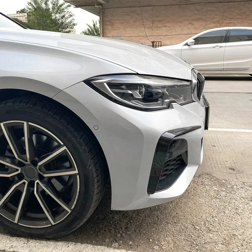 Dla BMW G20 G21 318i 320i 325i 330d 330e M sportowe 2019-2022 przednie Canards spojler zderzaka ramka światła przeciwmgielnego Body Kit czarny