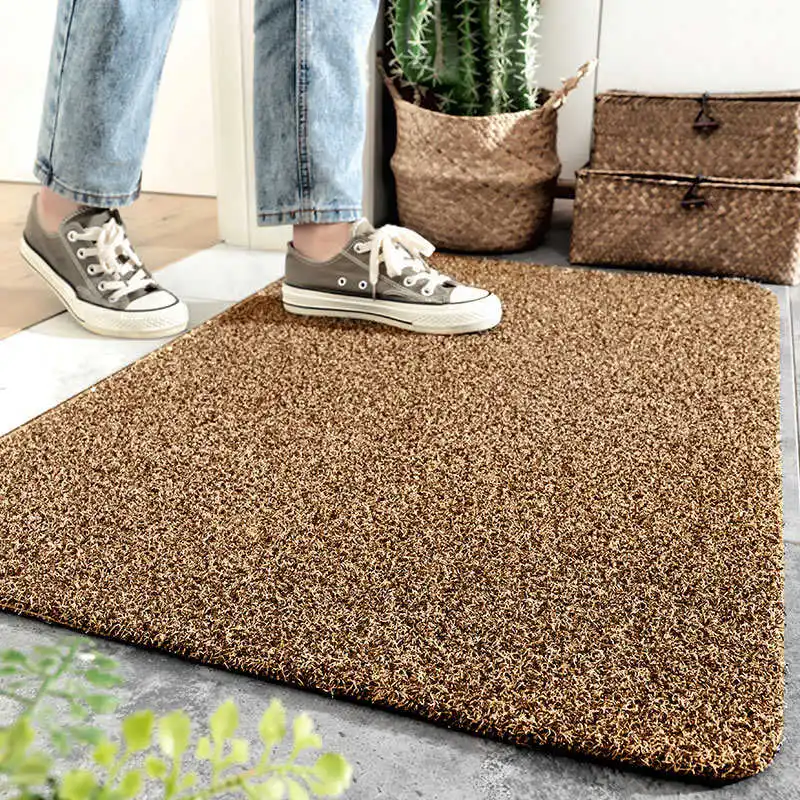 Shoes Clean Door Mat Anti-Slip Floor Carpet Rug 40x60cm Polyester Fiber Black Coffee TPR Rubber Non Slip Doormat Home Decoration