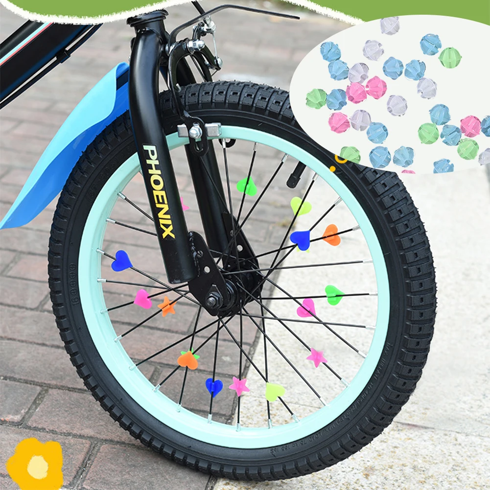 1 Package Children's Bicycle Wheel Spokes Beaded Rim Anti-Ash Anti-Embroider Decoration  Bike Spokes