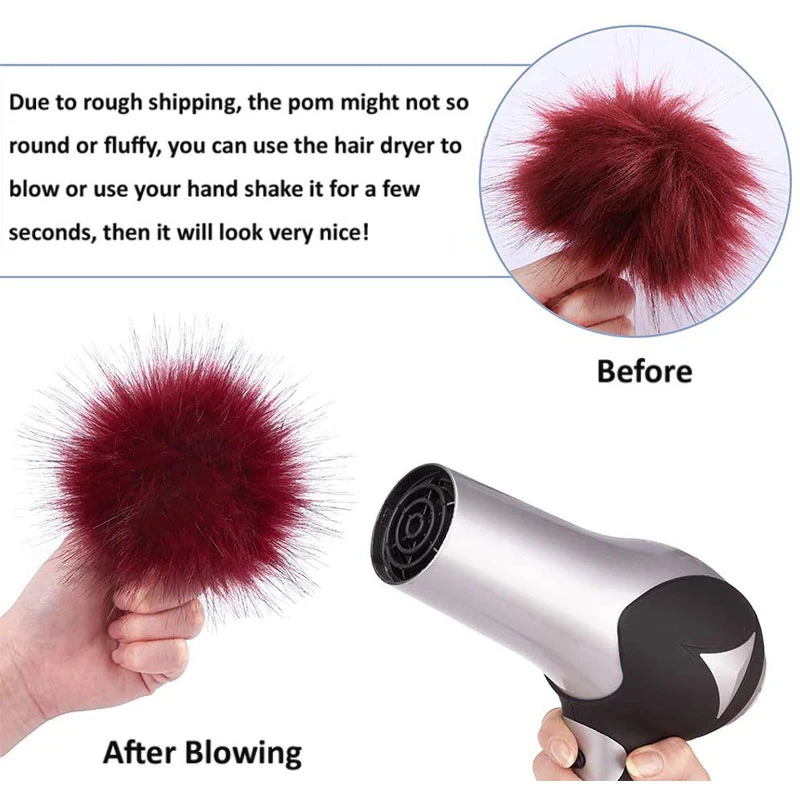 كرة شعر مزيفة ملونة ، كرة فرو ثعلب مزيفة ، أحذية يدوية الصنع تصنعها بنفسك ، مستلزمات إكسسوارات ملابس ، 8: 12: