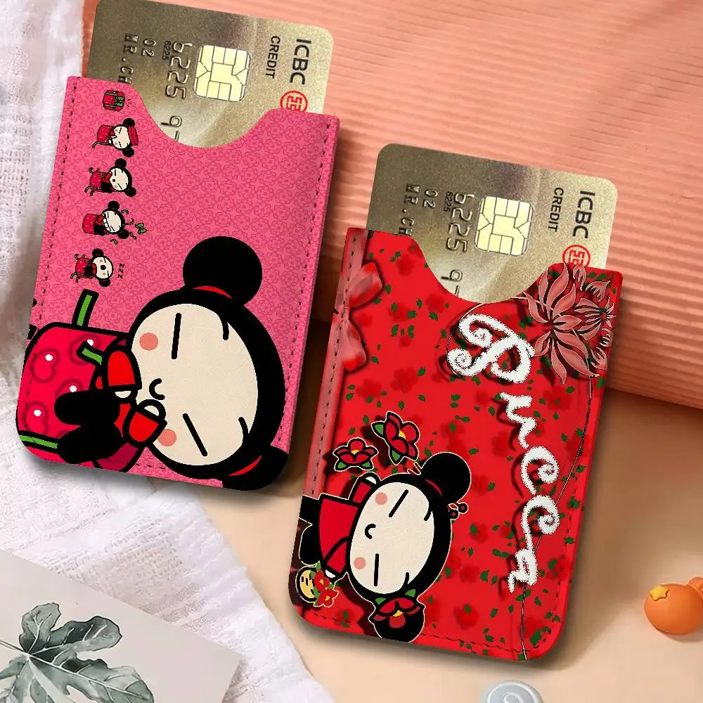 P-Pucca Cartoon Light and thin mini bag small and portable bus card protective leather case for men and women