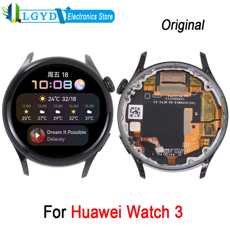 1.43-inch AMOLED LCD Screen For Huawei Watch 3 46mm GLL-AL00 LCD Display and Digitizer Full Assembly Repair Spare Part