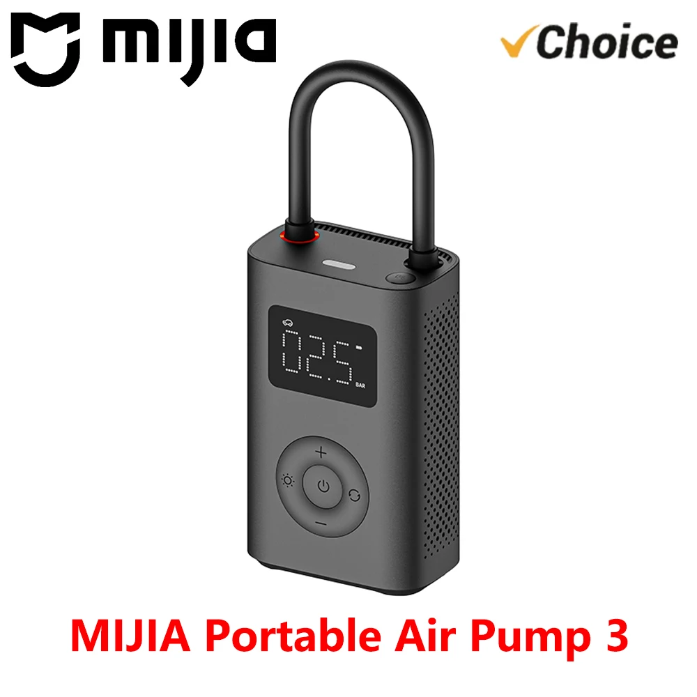 NEW MIJIA Portable Air Pump 3,Digital Tire Inflator 6 Modes USB-C Rechargeable LED SOS Light 150PSI Car Motorcycle Bike Ball CN