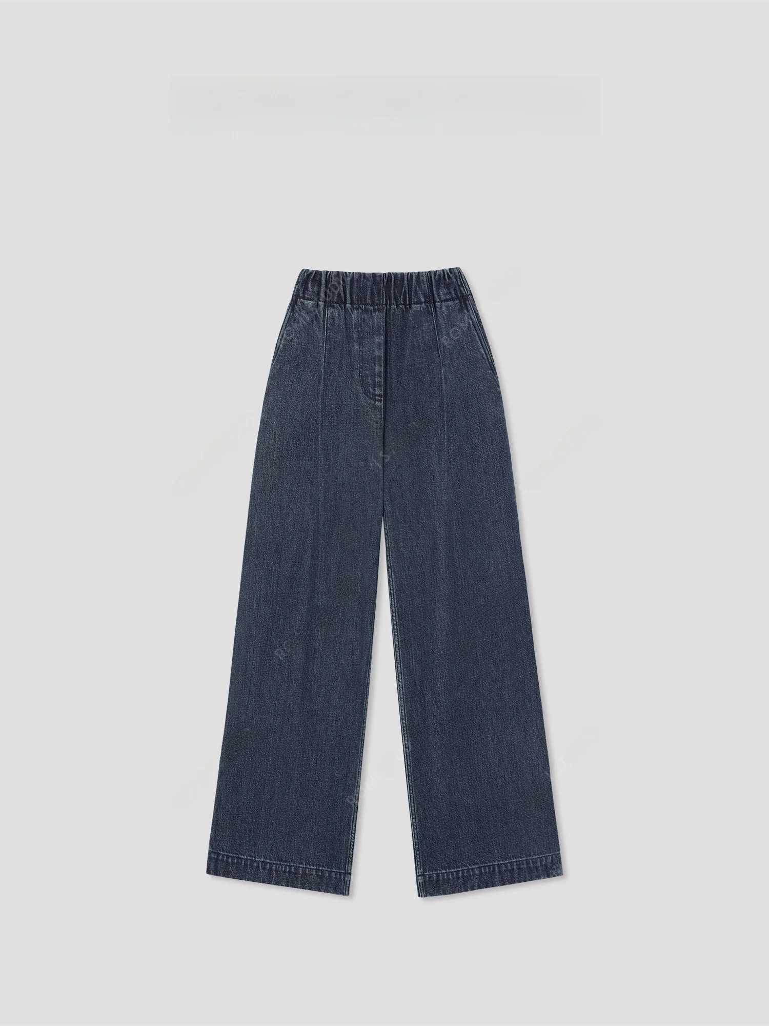 

Romi Studio Women's Loose Wide Leg Jeans Elastic Waist Long Cotton Velvet Summer Faion High Waist Long Trousers