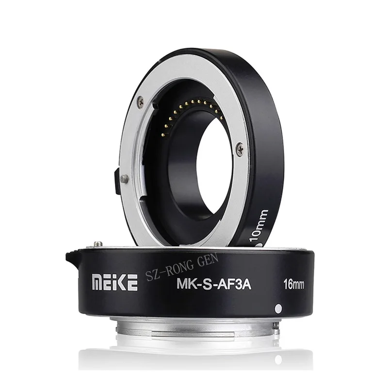 Meike MK-S-AF3A أنبوب تمديد ماكرو معدني بتركيز تلقائي 10 مللي متر 16 مللي متر لكاميرا Sony Mirrorless a6300 a6000 a7 a7SII NEX E-Mount