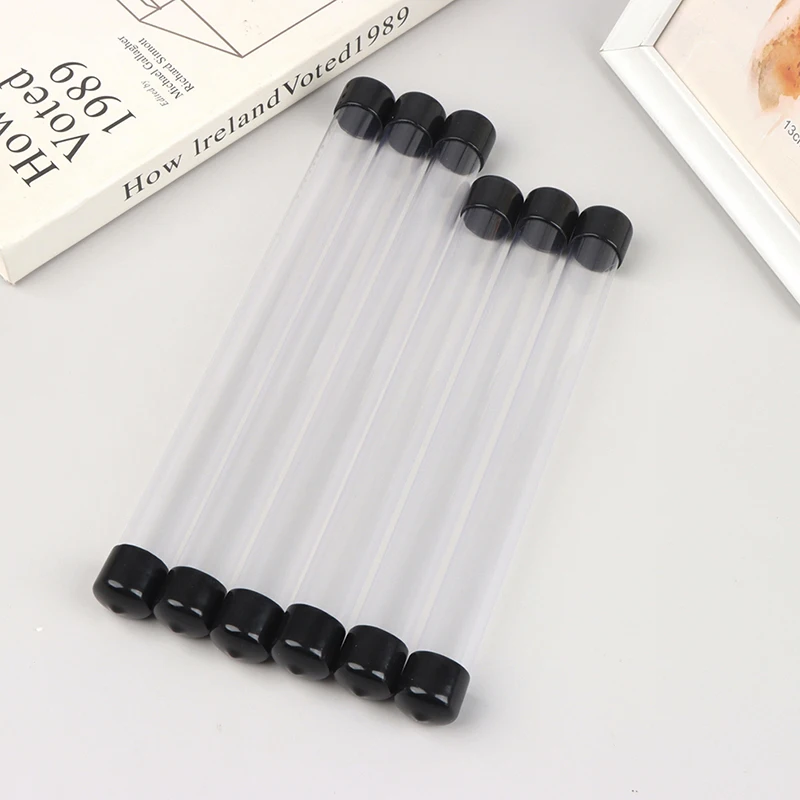 PVC Transparent Pen Box Rotating Pen Storage Tube Clear Pen Cases Container Pen School Office Supply Storage Round Tube Tool