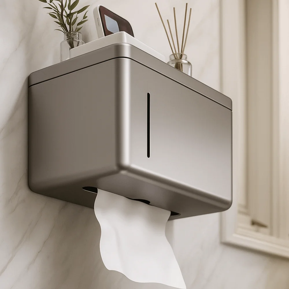 

Нержавеющий держатель для салфеток в ванной комнате, износостойкий монтаж без гвоздей, коробка для салфеток, практичный съемный держатель для хранения бумаги
