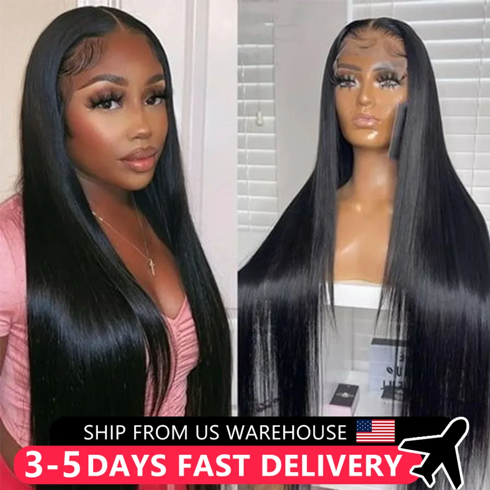 Human Hair Lace Wigs Straight 13x4 13x6 HD Lace Front Human Hair Wigs Pre Plucked For Women 4x4 Transparent Lace Closure WIg