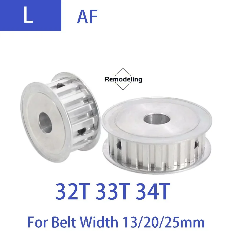 

1pcs L Timing Pulley Aluminum Alloy 32T 33T 34T Synchronous Wheel Groove Width 14/21/27mm Belt Width 13/20/25mm Bore 14mm - 30mm