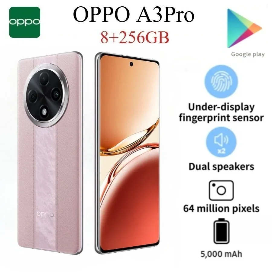 2026 new OPPO A3 pro 5G Smartphone 2026 6.67-inch Display 64MP AI Camera 67W Fast Charging 5000mAh Battery 8+256GB