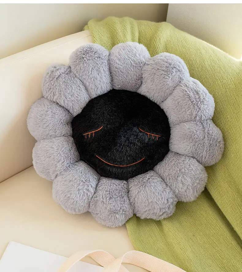 Flor travesseiro almofada cadeira de escritório fantasma diabo girassol travesseiro de pelúcia planta pétala almofada brinquedos de pelúcia para meninas decoração de casa presente