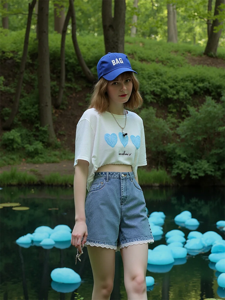 Pantalones cortos para mujer, Mini pantalones cortos vaqueros de cintura baja, ropa para discoteca con adornos de encaje de retales, ropa Sexy Y2K Hot Girl Night Street Party Hotsweet Clubwear