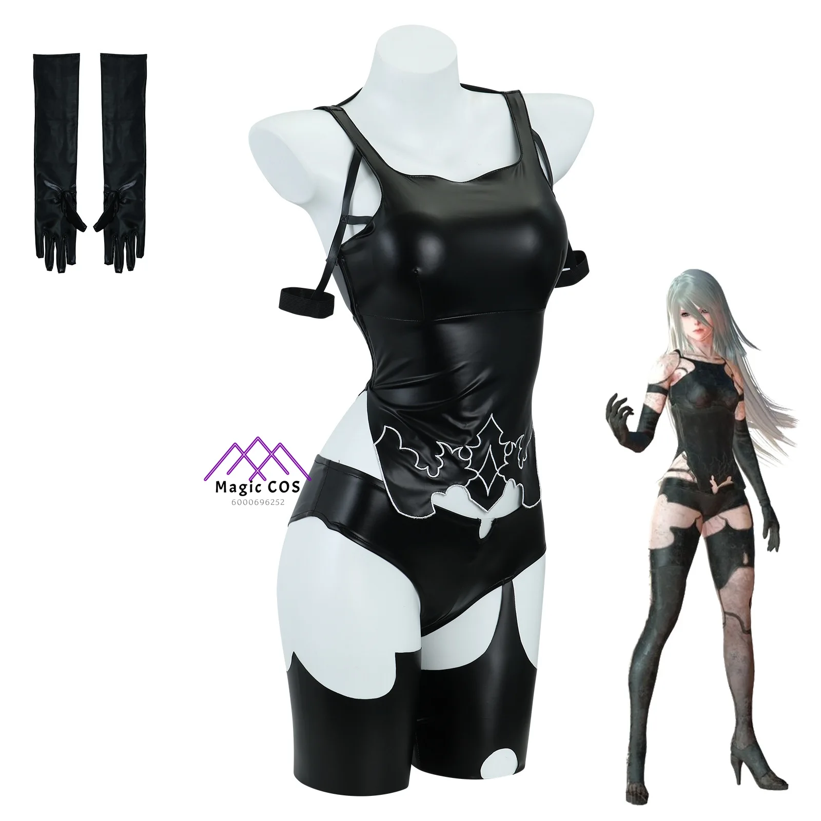 NieR Automata YoRHa A2 Cosplay seksowny kostium lateksowy dla kobiet idealny na imprezy z okazji Halloween wydarzenia Cosplay i karnawał