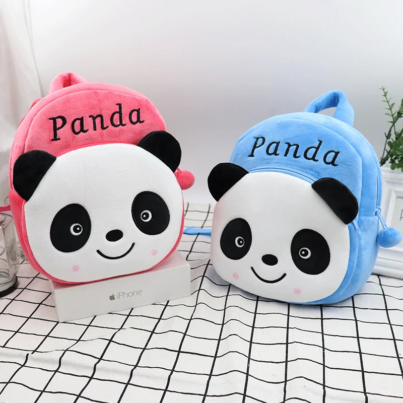 New Panda Children's Plush Backpack Cartoon Cute Creativity Panda Boys And Girls Backpack Toy