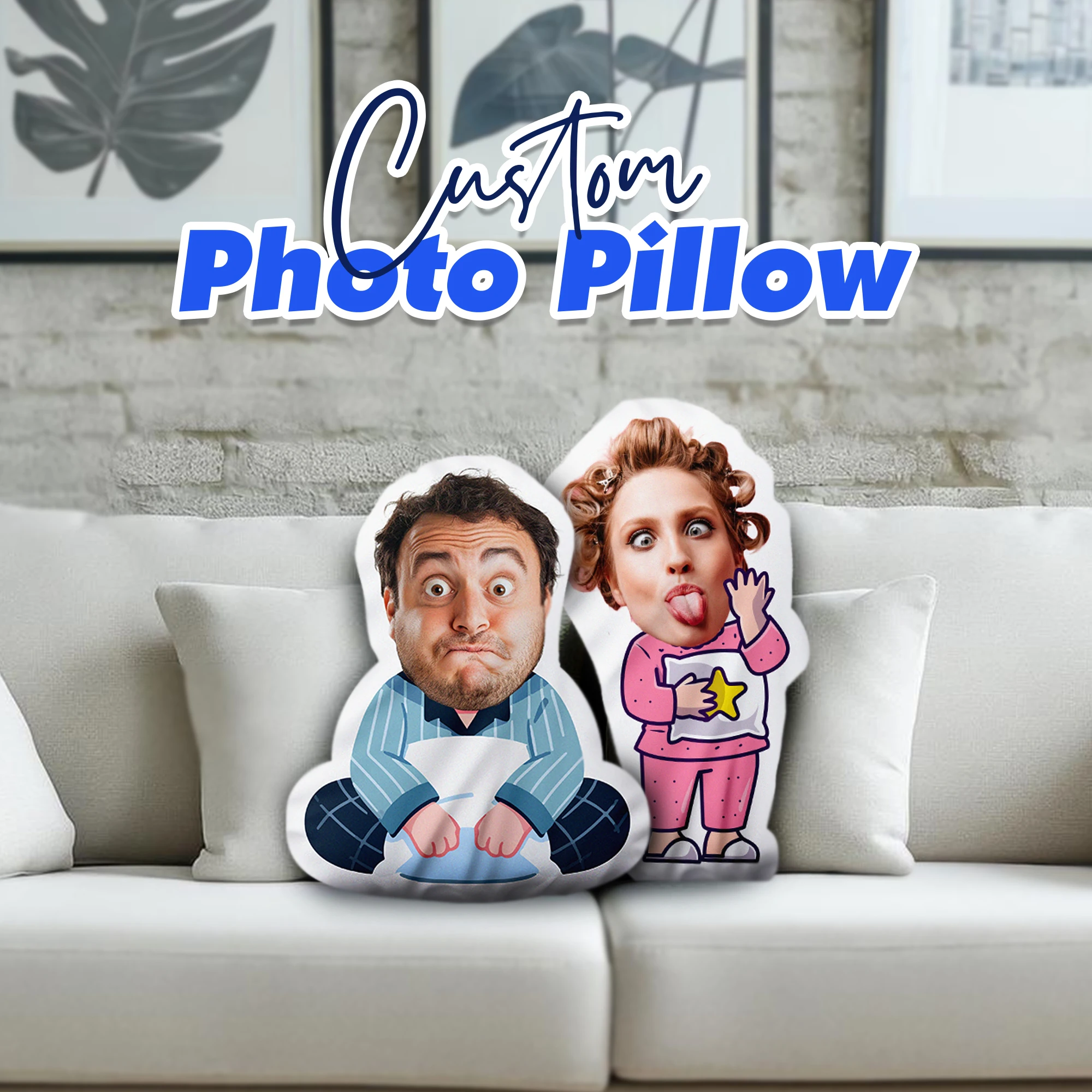 Custom Photo Cushion Humanoid Personalized Filling photo Cushion DIY Pillow for Putting Picture of Parent and Couple Christmas