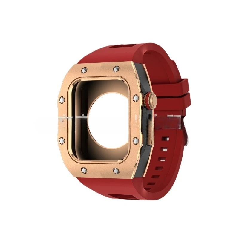 

Suitable for Apple smartwatch protective case cover modified metal case 44/45mmiWatch678 series strap