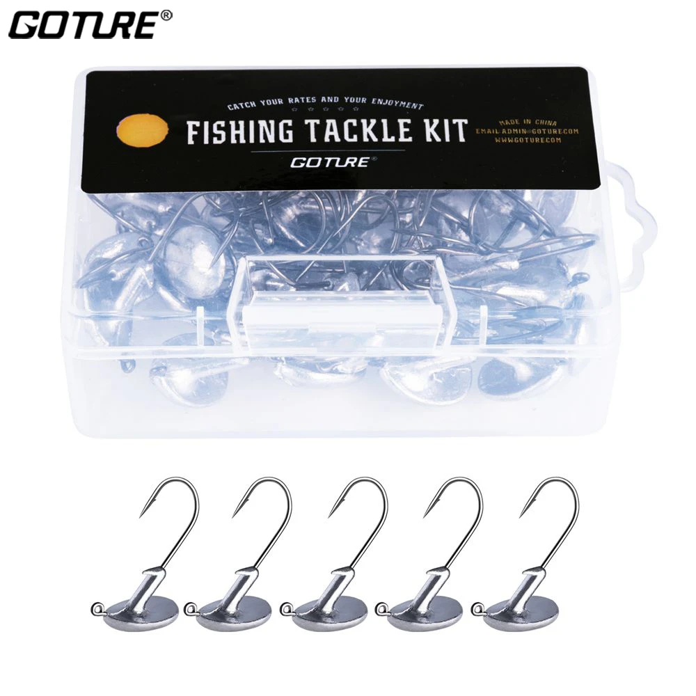 

Goture Tumbler Fishing Hooks Carbon Steel Sharp Jig Bait Tackles 3.5g 5g 7g 10g Head Jigging Fishhook for Fishing Trout Bass