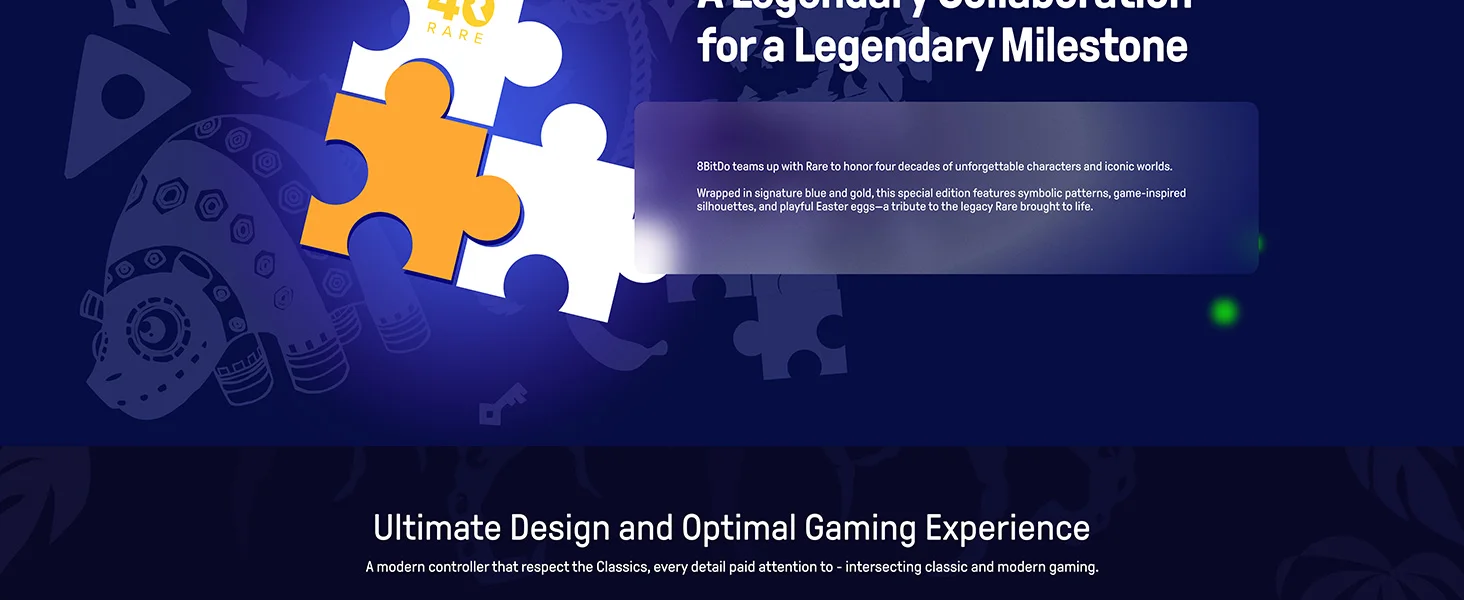 8BitDo Ultimate 3-Modus Kabelloser Gaming-Controller - Seltener 40. Jubiläums-Controller für Xbox Series X | S, iOS, Android PC-Gamepad – Detail 4