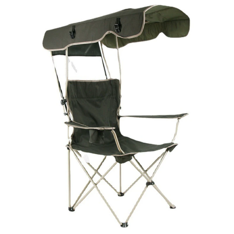 

Outdoor camping leisure folding chair, beach awning fishing chair, camp sketching automatic closure
