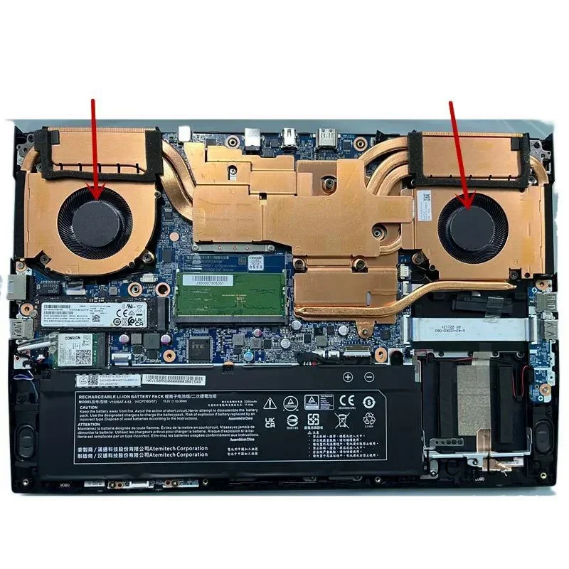 Imagem -05 - Original Laptop Cpu Ventilador de Refrigeração Gpu Medion Erazer Scout E20-md62528 V170rnc Fqnw Fqnx Dfscl12e16486s Dfscl12e06486s Novo