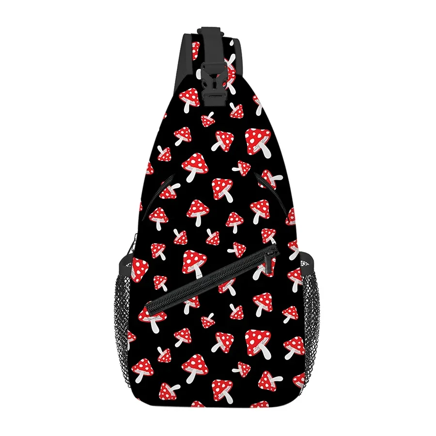 

Red Mushroom Pattern Big Chest Bag Men's and women's Best Gift 3D Cartoon Large Capacity Outdoor Sports Leisure Fashion Backpack