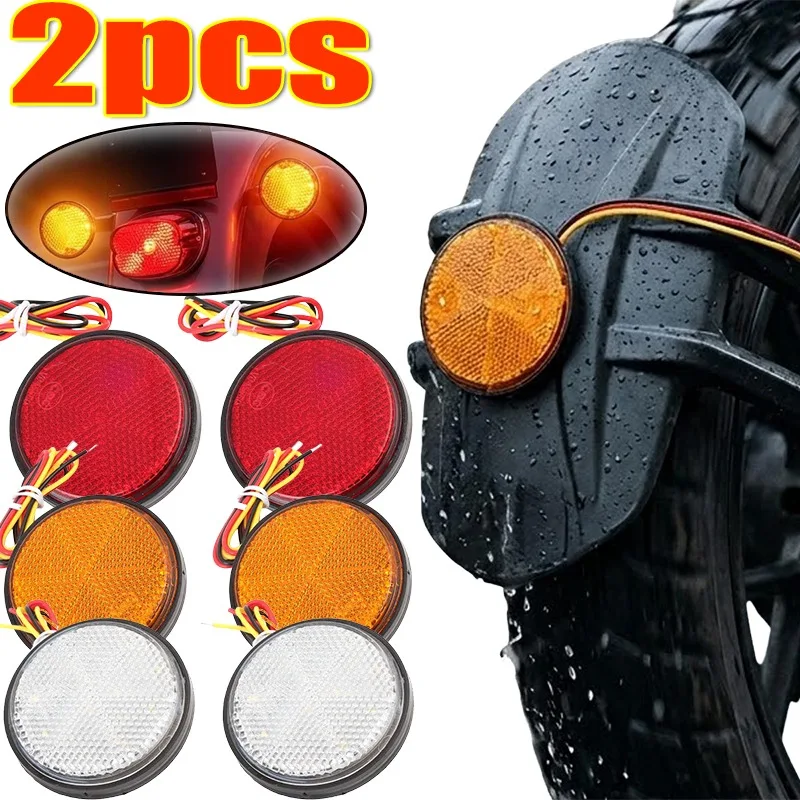 Auto Motorrad Runde Rückleuchten/Blinker/ATV 12V LED-Reflektoren/LKW-Seitenmarkierungs-Warnleuchten Auto-Zubehör 2 Stück