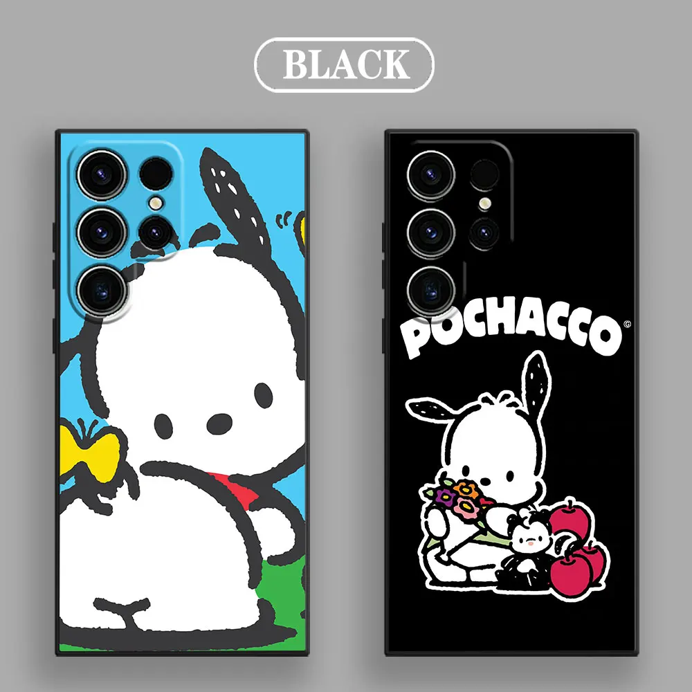 Cute Pochacco Sanrio Phone Case For Samsung Galaxy S24 Ultra Cases S23 S21 S20 FE S22 9 S24 Plus Note 20 Ultra 10 Silicone Cover