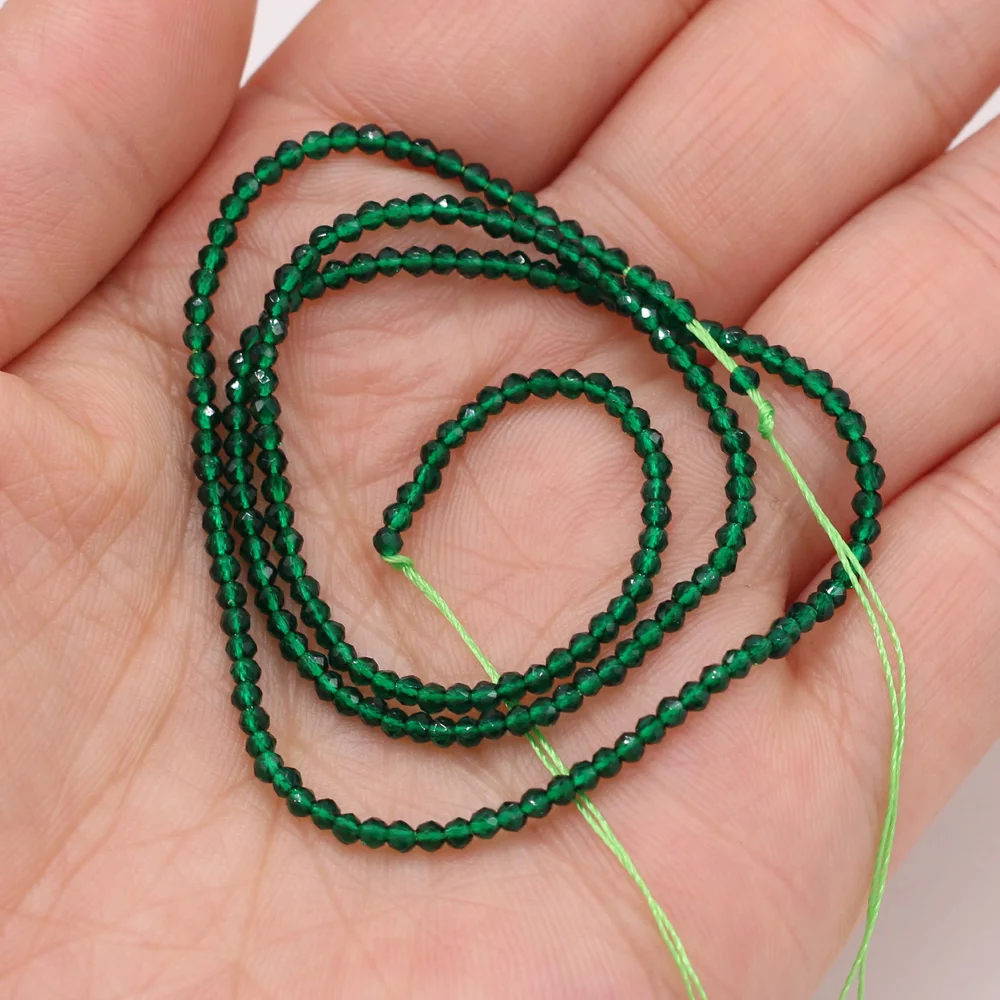 

2mm Natural Semi-precious Glass Beads Dark Green Delicate Beads for Jewelry Making DIY Women Necklace Bracelet Accessories 38cm