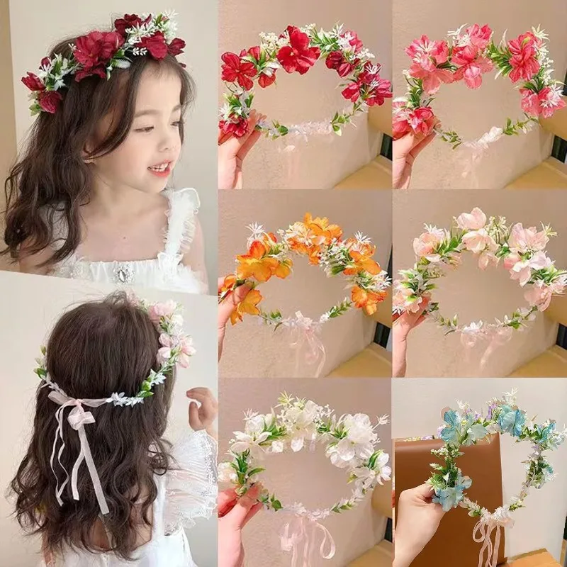 

1pc Flower Crown Headband for Women Everyday Use Wedding Festival Boho Style Simulated Flowers Hair Accessories Garland