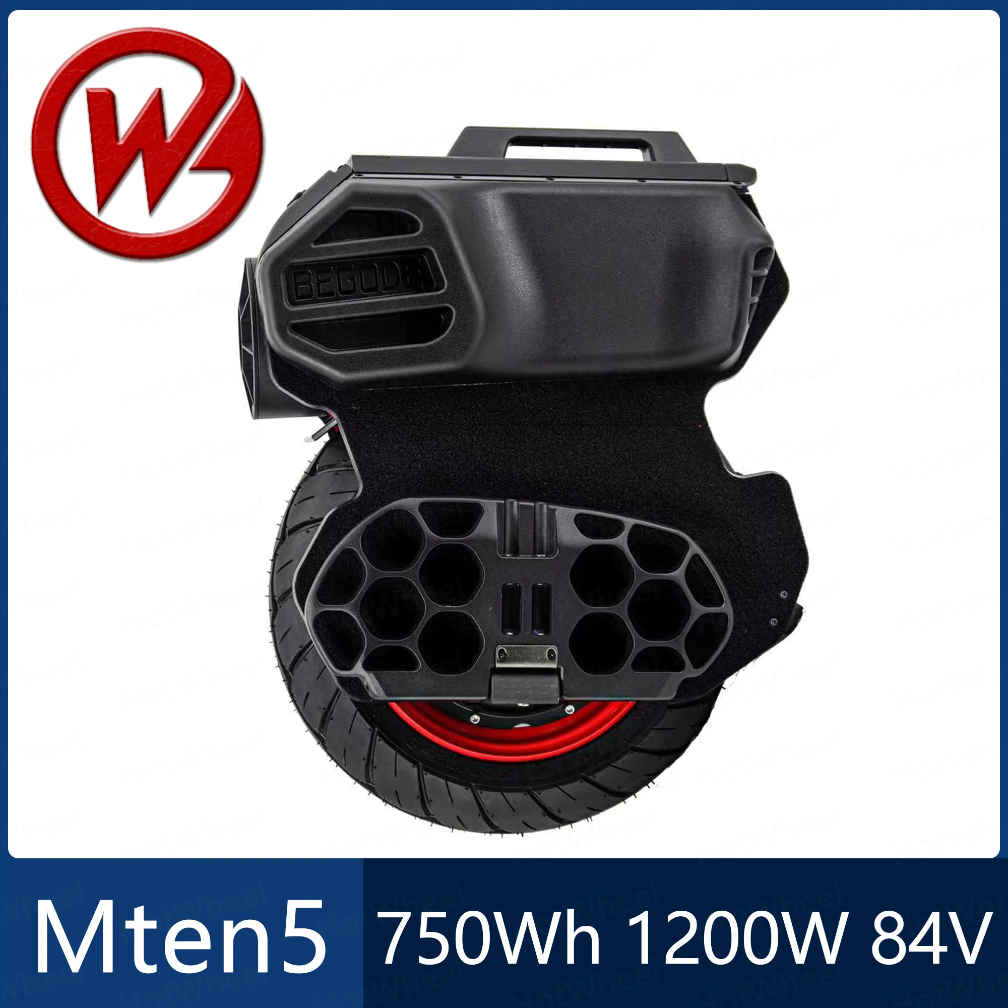 BEGODE Mten5 1200W Hight Speed Motor 750Wh 84V 50S Battery Free Spin 71km/h IP67 Waterproof CNC Trolley Handle 110/55-8 Tire EUC