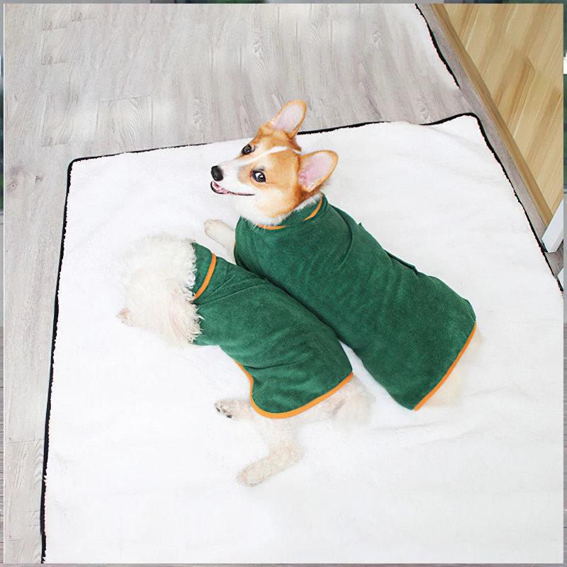 Dog bathrobe, absorbent pet quick drying bath towel