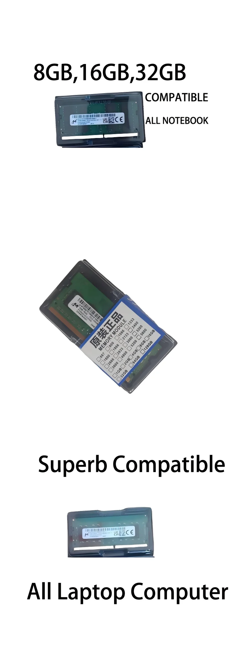 New SO-DIMM DDR3L Memory RAM 1600MHz (PC3L-12800) 1.35V for Asus VivoBook Q301L S301LA S301LP S451LA S451LB S451LN Max X541NC