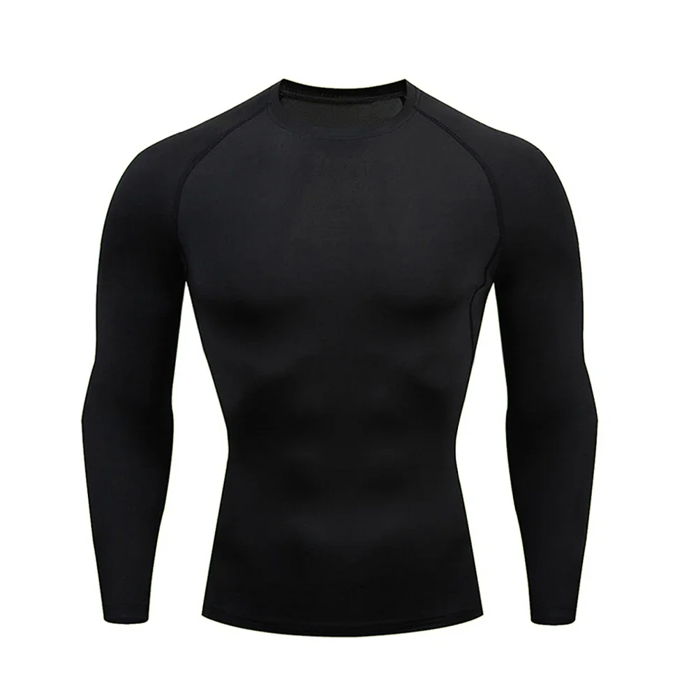 Men's Compression Shirt Men Rashgard Fitness Long Sleeve Running Shirt Man Gym Under T Shirt Football Jersey Sportswear Tights