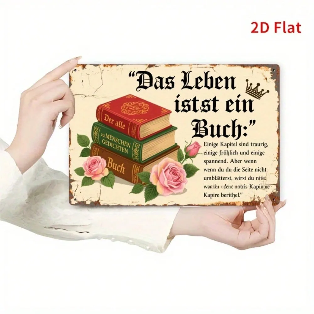 

Vintage German Quote Metal Wall Art Sign Rustic Farmhouse Home Decor Indoor Outdoor