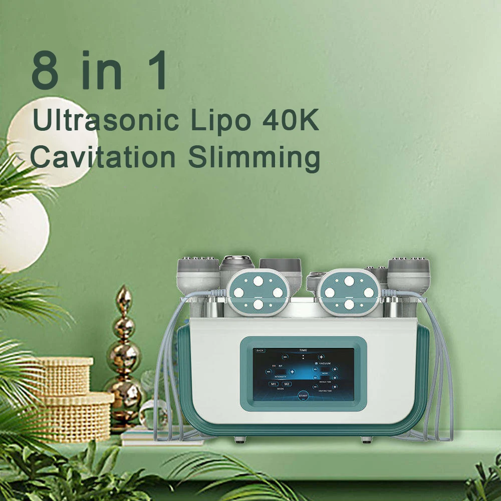 8 in 1 Portable Liposuction Cavitation Weight Loss Machine Vacuum Fat Loss Lymph Detox Anti-wrinkle Multi-effect Beauty Center