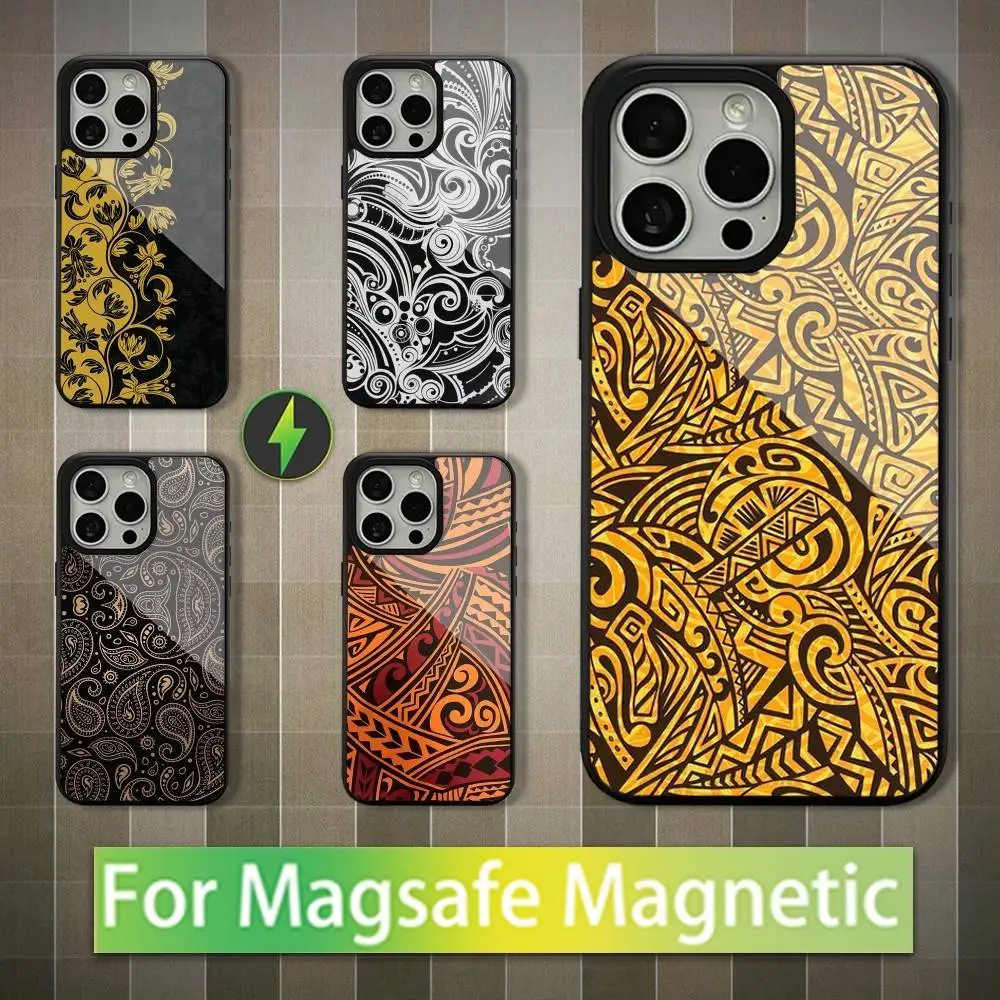 

Polynesia Maori Tribal Phone Case For iPhone 16,15,14,13,12,11,Pro,Max,Plus,Mini,Magsafe,Magnetic Wireless Charging Case