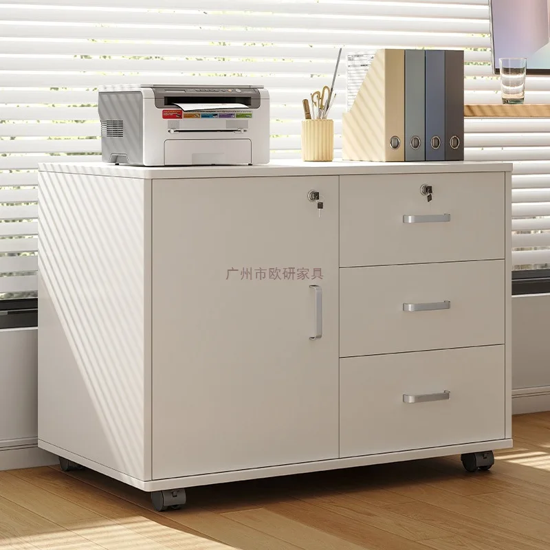LH File Cabinet Office Storage Wooden Short Cabinet with Lock Storage