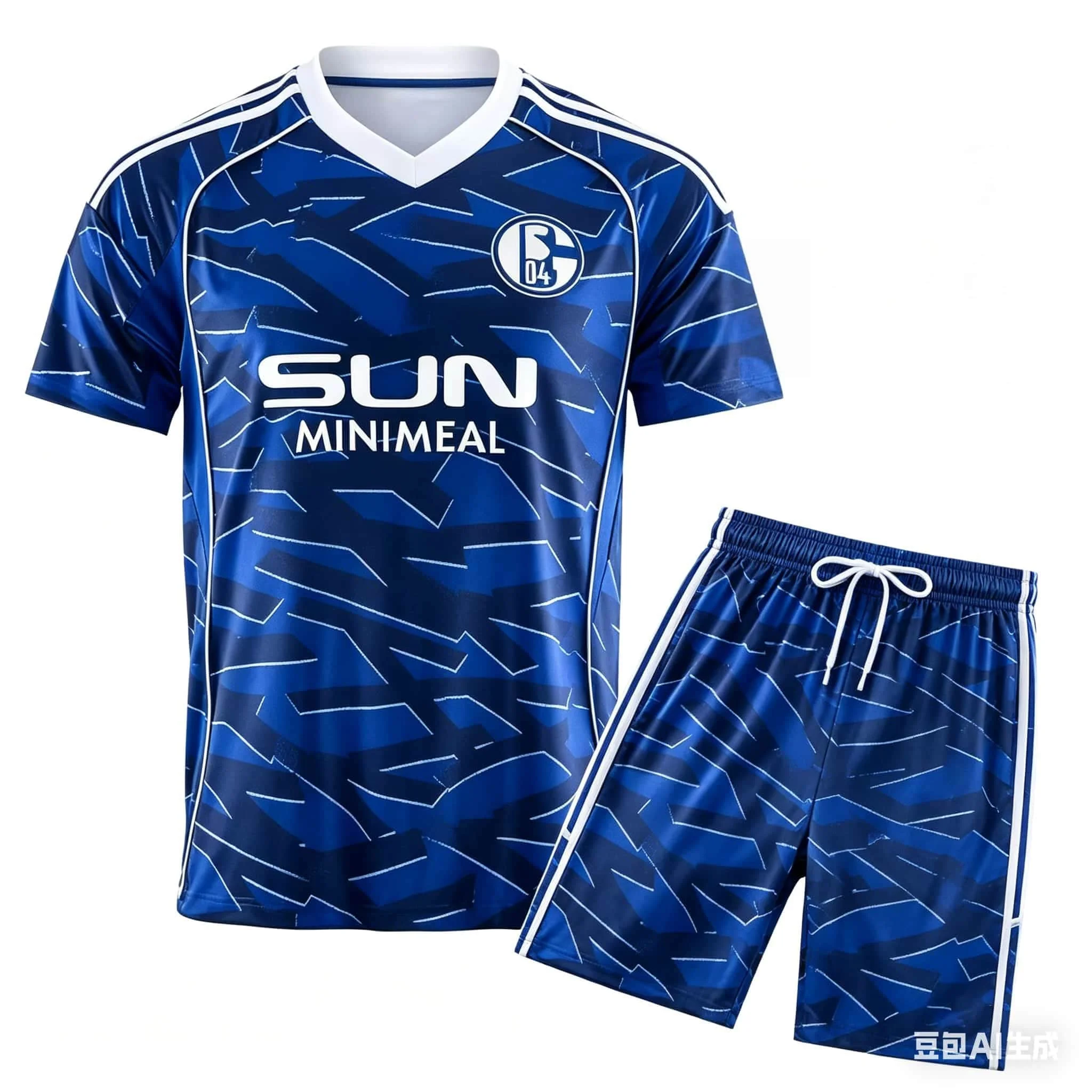 

2026 New FC Schalke 04 Home Soccer Jersey Men's T-shirt Set Casual Quick Drying Suitable for Daily and Training Wear Family Tee