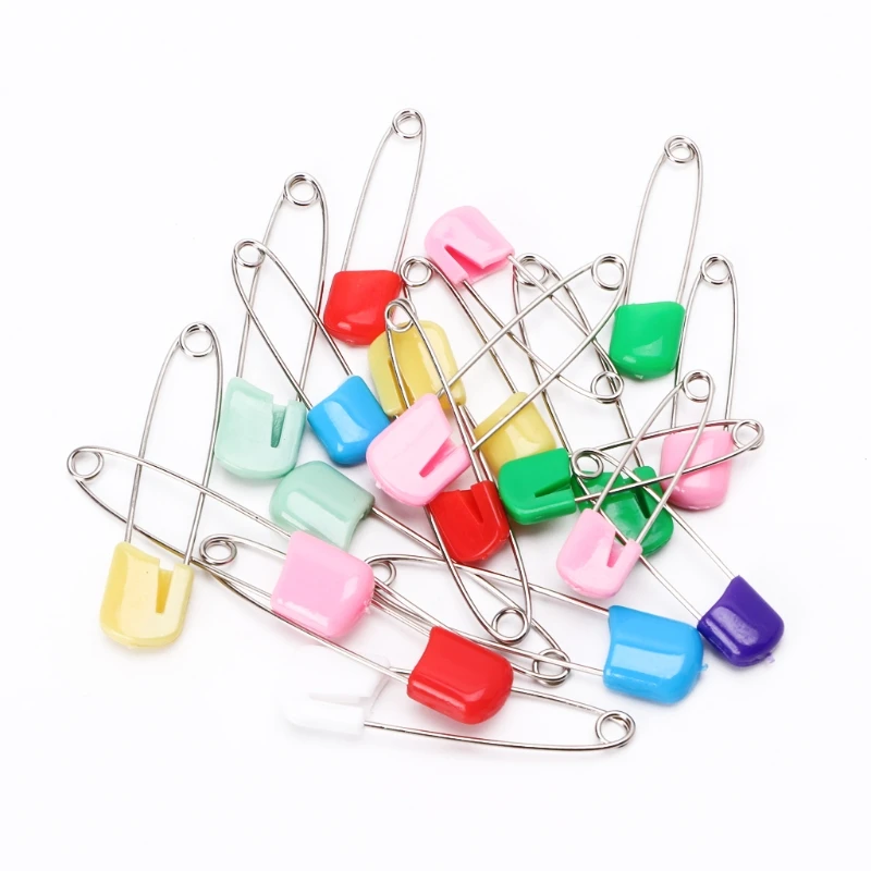 C63B 20Pcs Baby Infant Child Cloth Nappy Diaper Pins Safety Locking Holder Colorful