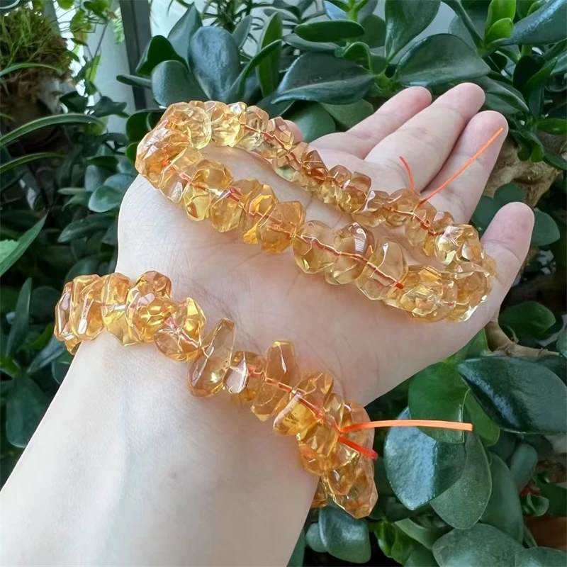 

Natural Brazilian Citrine Freeform Bead Bracelet Fashion Women Healing Jewelry Gemstone Reiki Energy Stone Gift 1pcs 9-10/11MM