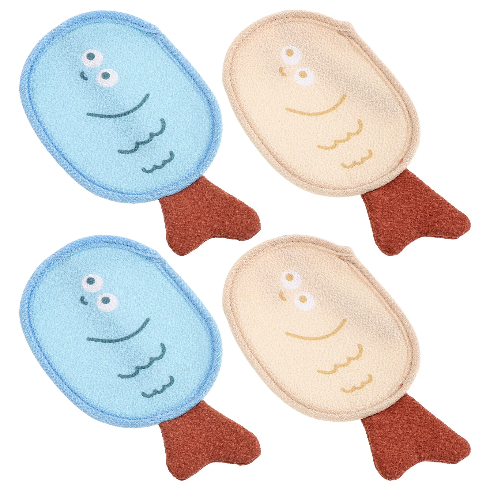 Fish Soap Pouch 4 Pack Double Sided Foaming Net Body Exfoliator Quick Dry Hanging Lather Bag for Shower