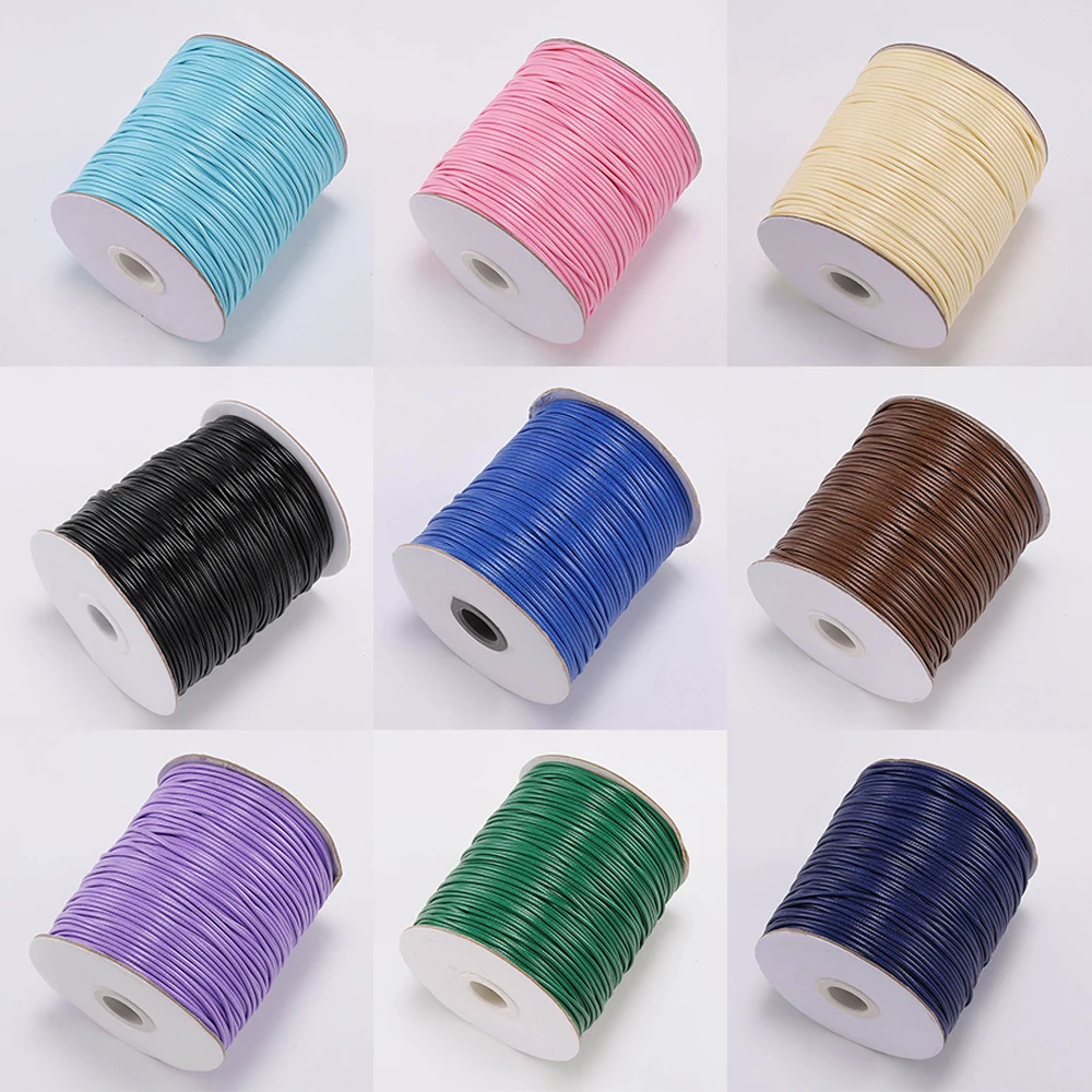 1mm/1.5mm/2.5mm Leather Wax Cord Waxed Thread Wax String Braided Rope Wax Wire Jewelry Making Pendant DlY Bracelet Necklace