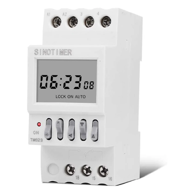 1 Piece Power Time Control Switch Countdown Smart Switch Timer Silica Gel 16 On 16 Off Rail Installation 220V