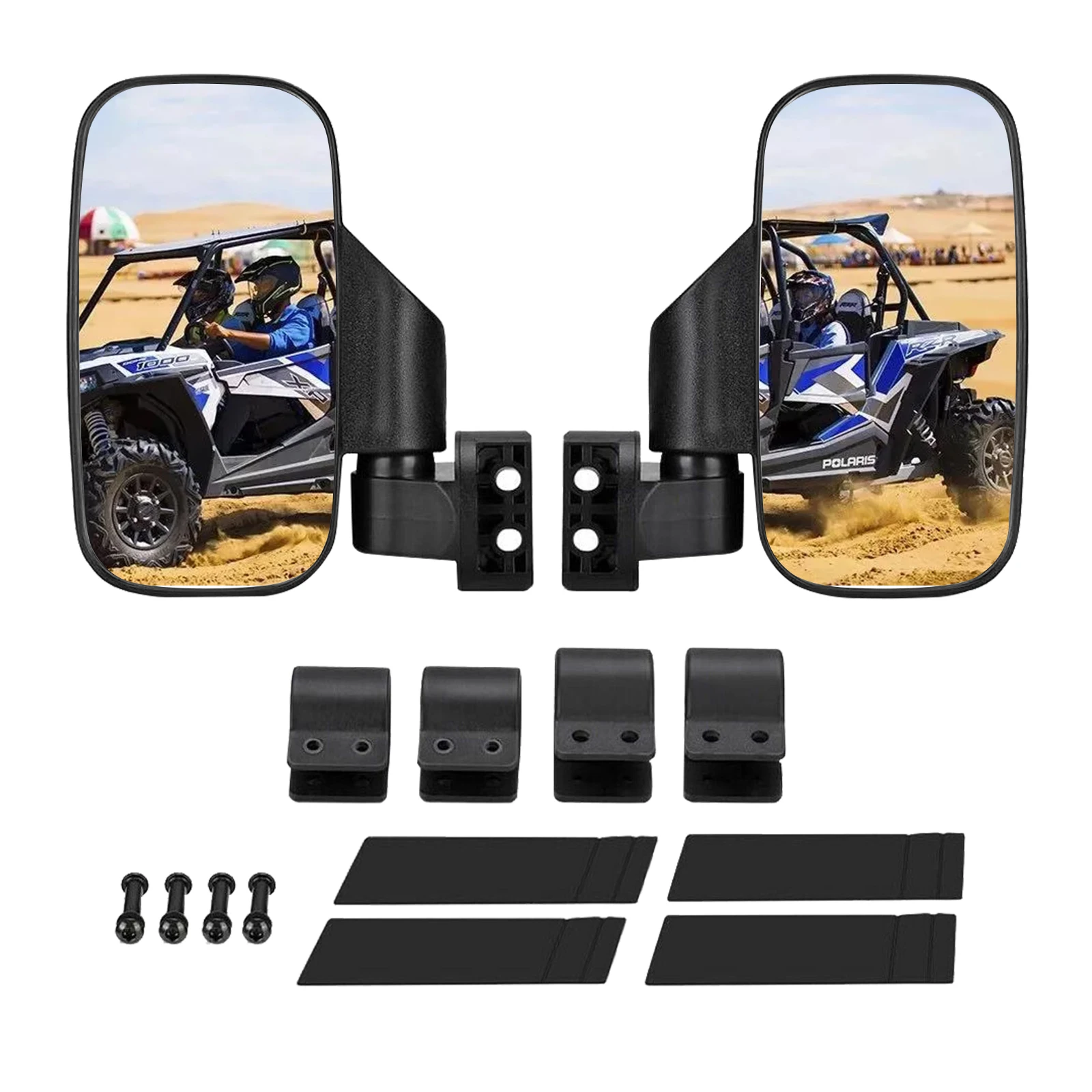 

Aluminum Side View Mirrors Set Motorcycle UTV Rearview Mirror For Polaris Ranger XP 900 1000 570