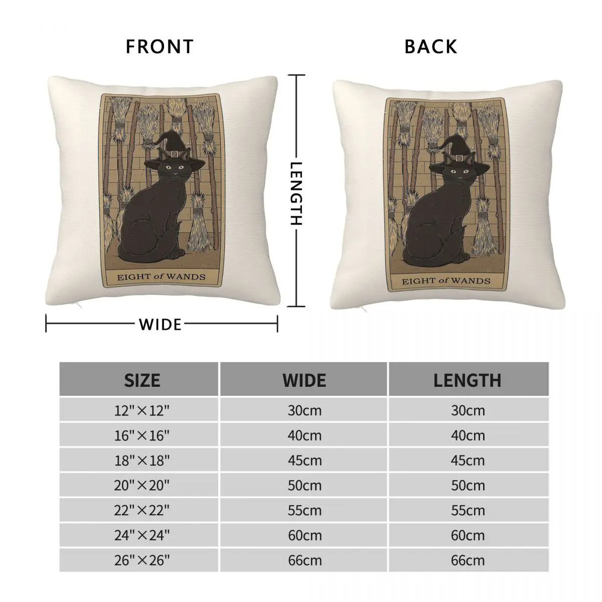 Eight Of Wands Tarot Card Square Pillowcase Polyester Linen Velvet Pattern Zip Decorative Pillow Case Sofa Seater Cushion Cover