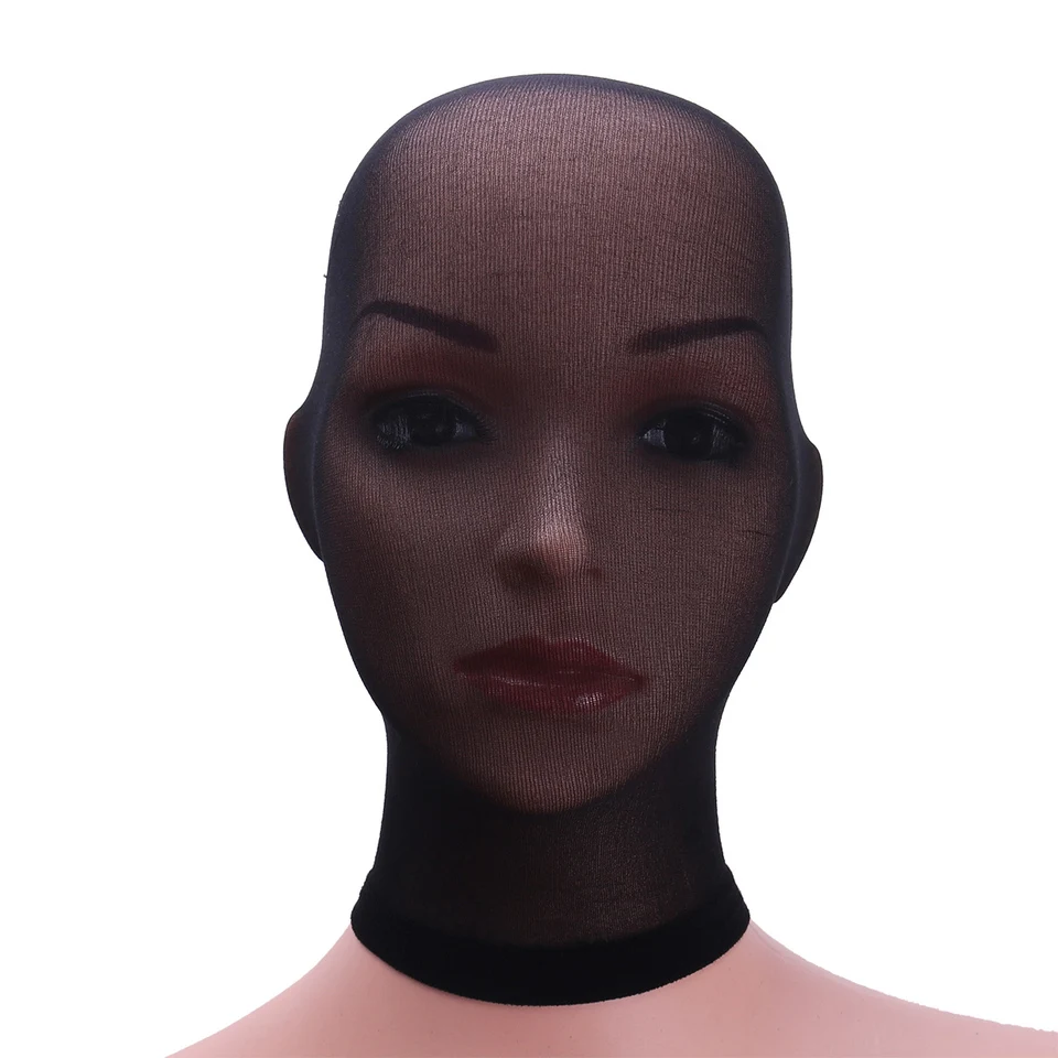Unisex Sexy Cosplay Full Mask Stockings Sheer Hooded Headgear for Men & Women Role Play Costume Props Unique Design Head Cover view 2