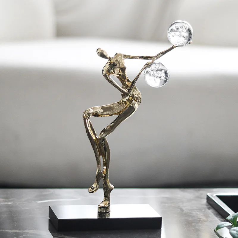 

Light luxury creative metal acrobatic dancing figure statue ornament model room porch study art dancer jewelry